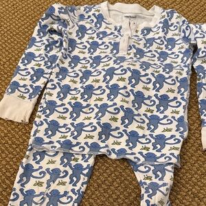Roberta Roller Rabbit Blue Monkey Print Kids Pajama Set